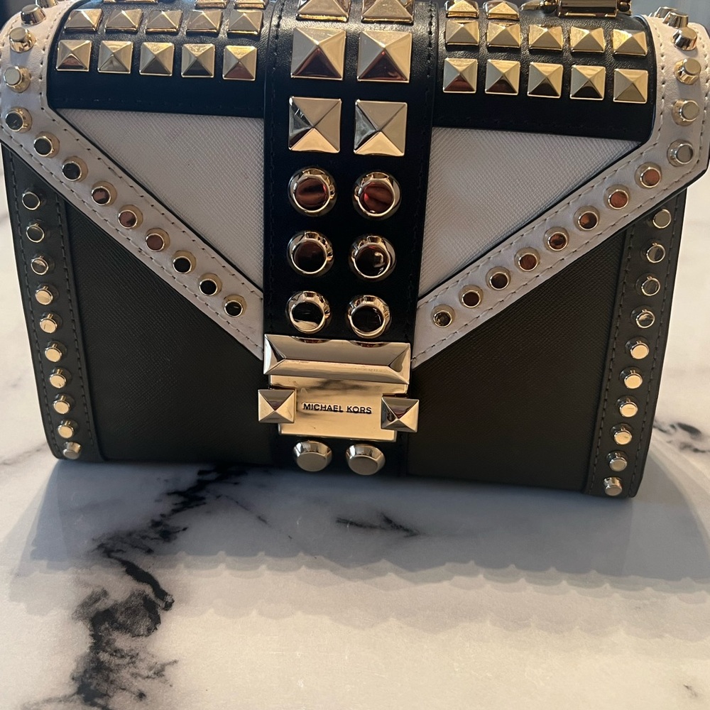 Michael Kors Whitney Studded Saffiano Leather Convertible Shoulder Bag